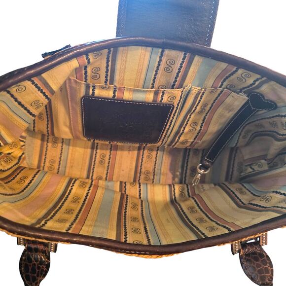 Brighton Woven Straw Shoulder Bag Tote Bag Tan Brown - Picture 4 of 5